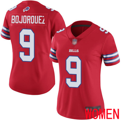 Women Buffalo Bills #9 Corey Bojorquez Limited Red Rush Vapor Untouchable NFL Jersey->women nfl jersey->Women Jersey